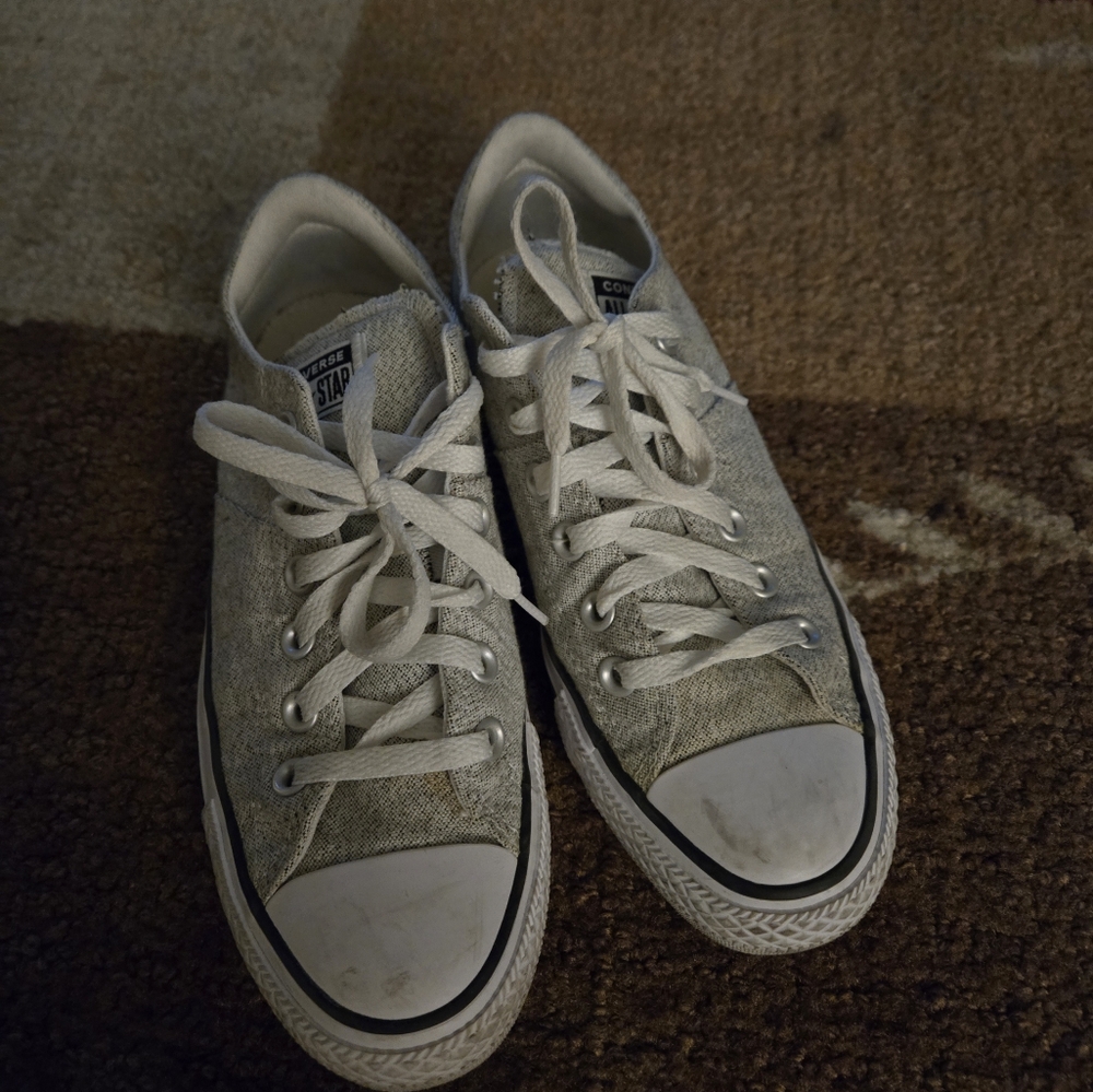 Converse Gray Canvas Sneakers Size 8
